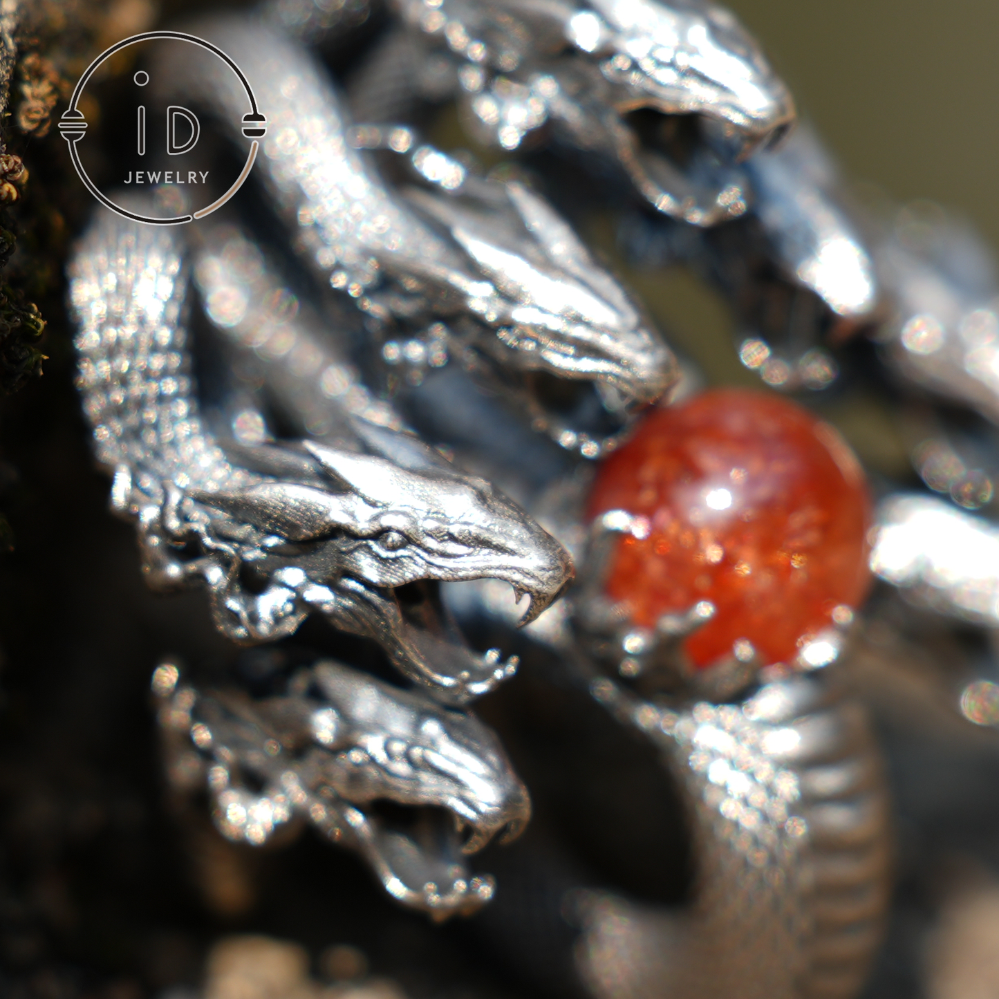 Eight-Headed Serpent Pendant - S925 Silver - Handmade Creative Design Inspired by Yamata no Orochi (Japanese Mythology)