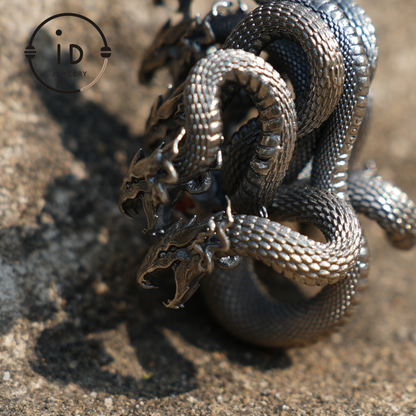 Eight-Headed Serpent Pendant - S925 Silver - Handmade Creative Design Inspired by Yamata no Orochi (Japanese Mythology)