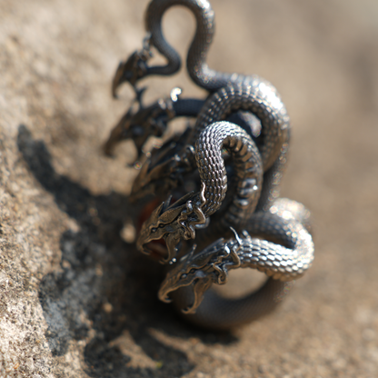 Eight-Headed Serpent Pendant - S925 Silver - Handmade Creative Design Inspired by Yamata no Orochi (Japanese Mythology)