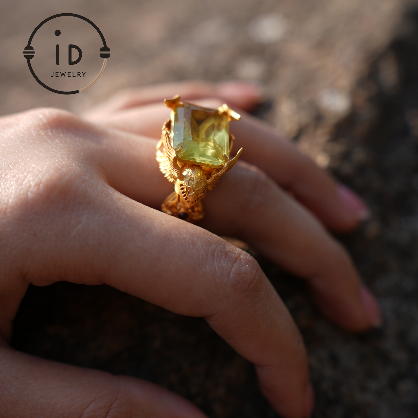 Valkyrie Oath Ring · Handmade Norse Gold Ring with Citrine & Ruby · Symbol of Courage, Strength Loyalty · Nordic Goddess Design