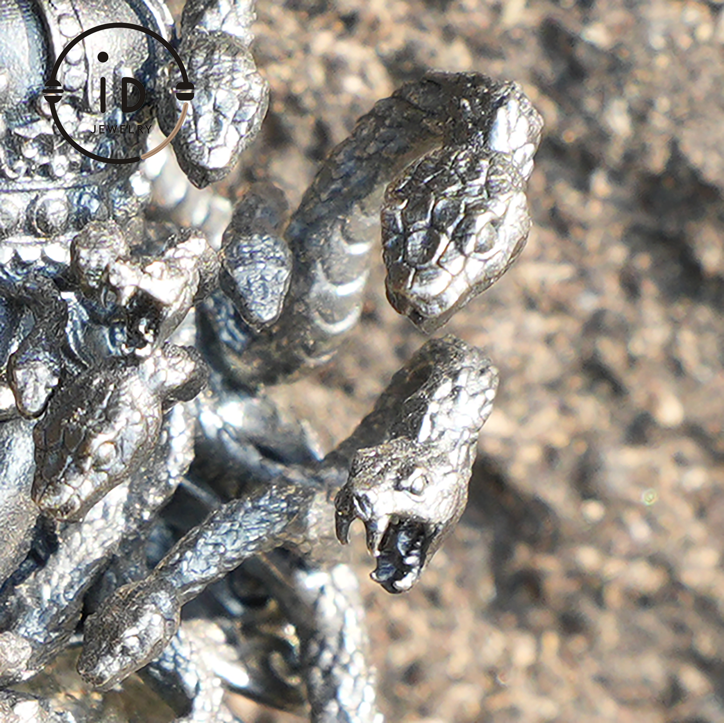 Medusa’s Gaze Pendant, 925 Sterling Silver, phantom quartz, Handcrafted Mythical Jewelry, Unique Statement Piece