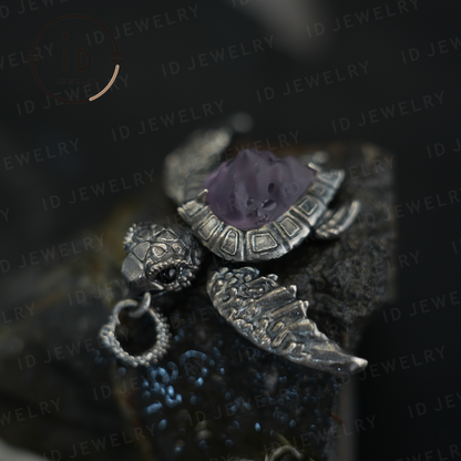 925 Silver Sea Turtle Pendant Necklace, Articulated Ocean Talisman for Divers & Ocean Lovers, Handmade Birthday / Christmas Gift