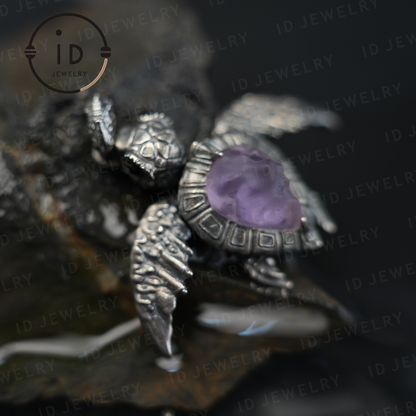 925 Silver Sea Turtle Pendant Necklace, Articulated Ocean Talisman for Divers & Ocean Lovers, Handmade Birthday / Christmas Gift