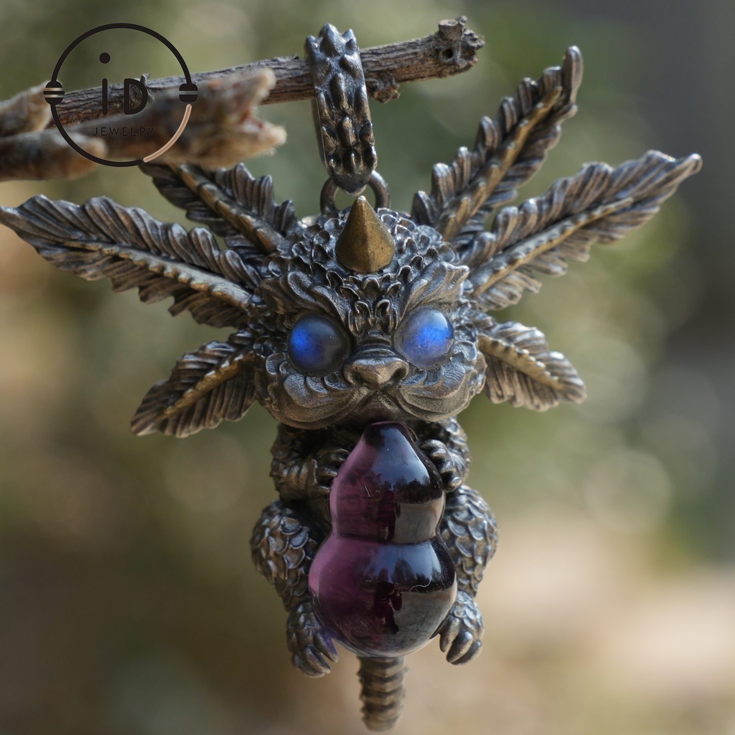 Dream Dragon Messenger Pendant "Eye of the Nightwatch" · Spirit Totem Guardian Jewelry · Handmade Mystic Silver Amulet