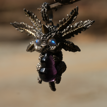 Dream Dragon Messenger Pendant "Eye of the Nightwatch" · Spirit Totem Guardian Jewelry · Handmade Mystic Silver Amulet