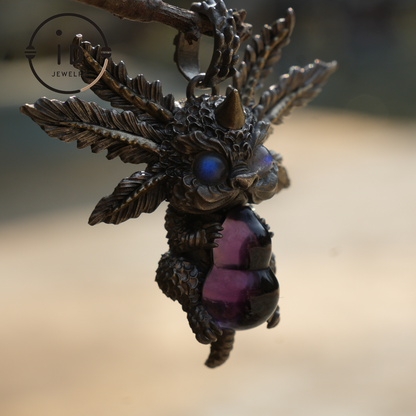Dream Dragon Messenger Pendant "Eye of the Nightwatch" · Spirit Totem Guardian Jewelry · Handmade Mystic Silver Amulet