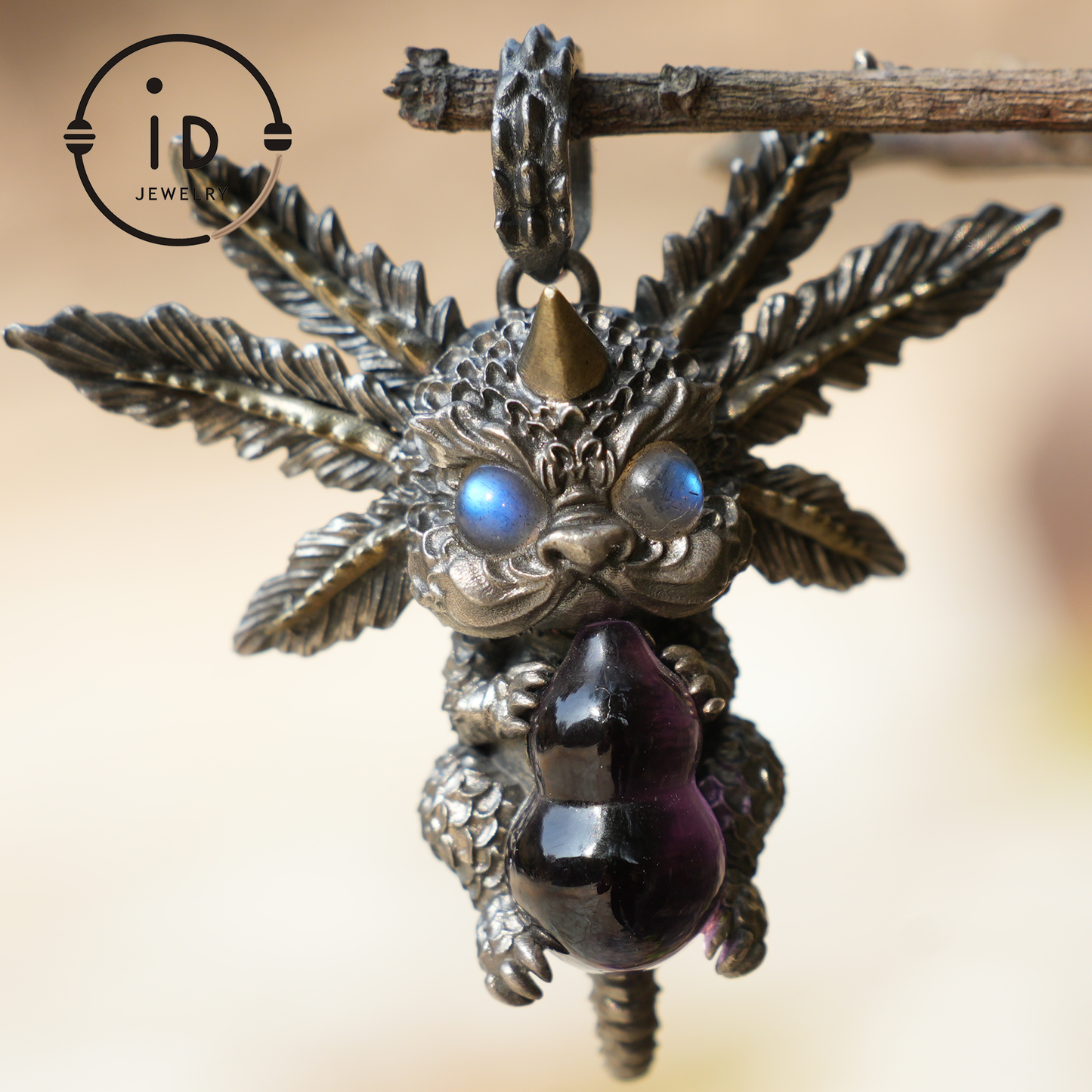Dream Dragon Messenger Pendant "Eye of the Nightwatch" · Spirit Totem Guardian Jewelry · Handmade Mystic Silver Amulet