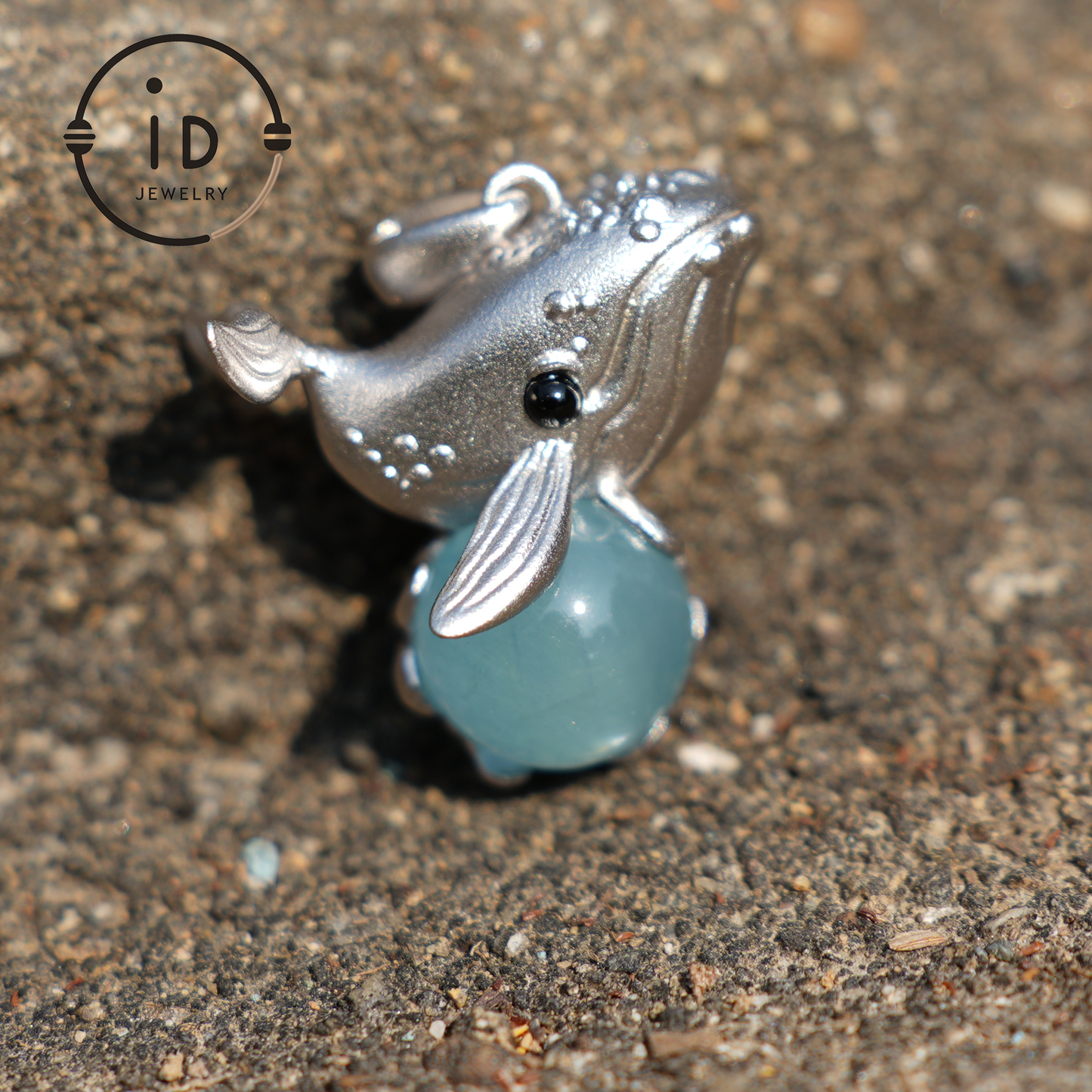 Stellar Whale Voyager Pendant | Aquamarine Black Onyx | Spiritual Navigation Amulet | Symbol of Dreams & Intuition