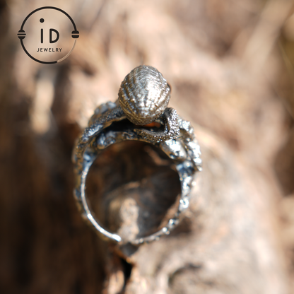 925 Sterling Silver Octopus Design Ring with Phantom Stone – Handcrafted Fantasy Jewelry for Collectors