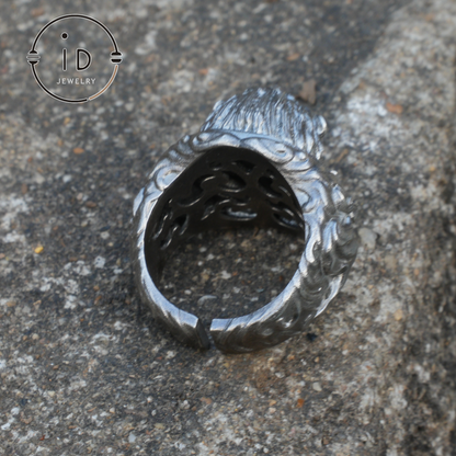 925 Sterling Silver Lion Head Ring - Vintage Style Lion Jewelry - Handcrafted Animal Jewelry for Men