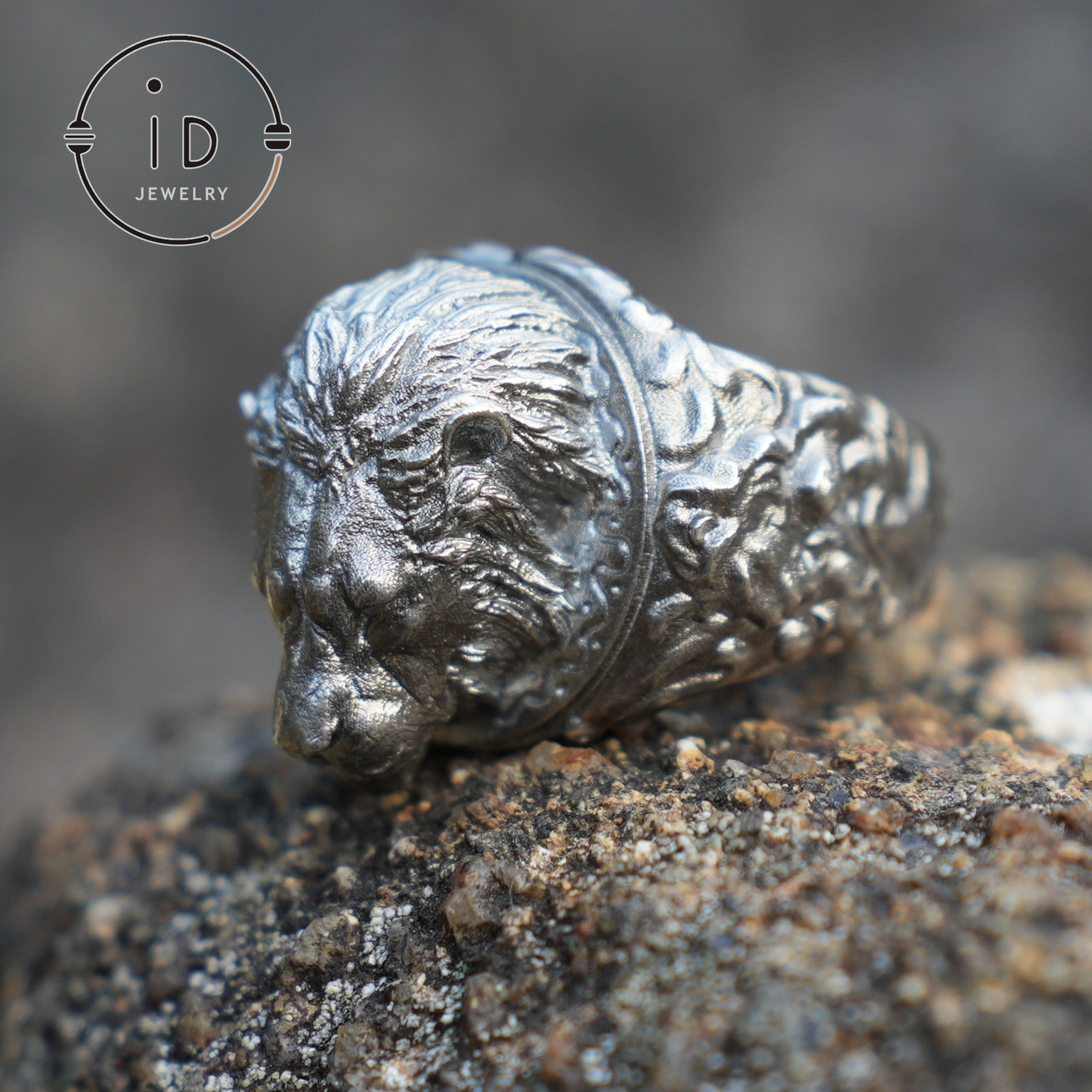 925 Sterling Silver Lion Head Ring - Vintage Style Lion Jewelry - Handcrafted Animal Jewelry for Men