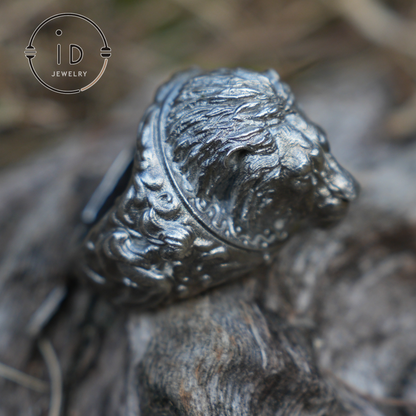 925 Sterling Silver Lion Head Ring - Vintage Style Lion Jewelry - Handcrafted Animal Jewelry for Men