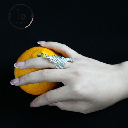 Sculptural Silver Ring – Handmade Statement Jewelry, Modern Design, Futuristic Style, Unique Artisan Ring