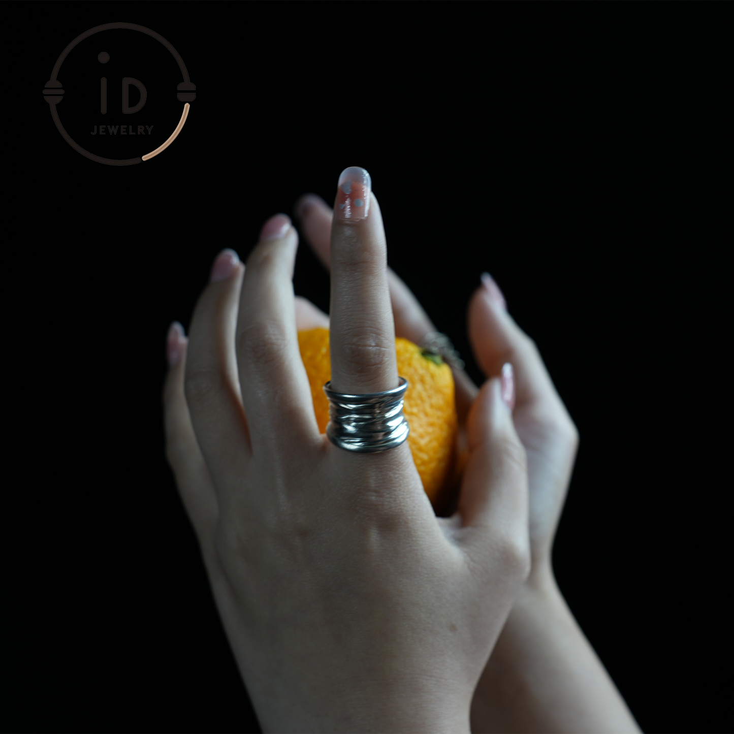 Textured Wide Silver Ring – Handmade Minimalist Band, Organic Wabi-Sabi Jewelry, Sculptural Statement Piece