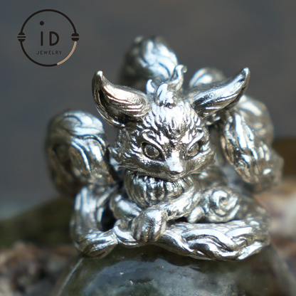 Fox Spirit Crystal Pendant, Handcrafted 925 Sterling Silver Jewelry with phantom quartz, Unique Fantasy Pendant, Perfect Gift for Special Occasions