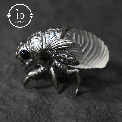 Cicada Pendant in 925 Sterling Silver | Amulet of Transformation & Rebirth | Spiritual Totem for Change Inner Protection