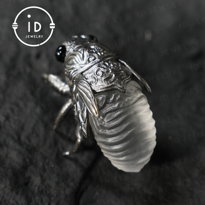 Cicada Pendant in 925 Sterling Silver | Amulet of Transformation & Rebirth | Spiritual Totem for Change Inner Protection