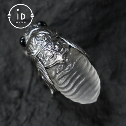 Cicada Pendant in 925 Sterling Silver | Amulet of Transformation & Rebirth | Spiritual Totem for Change Inner Protection